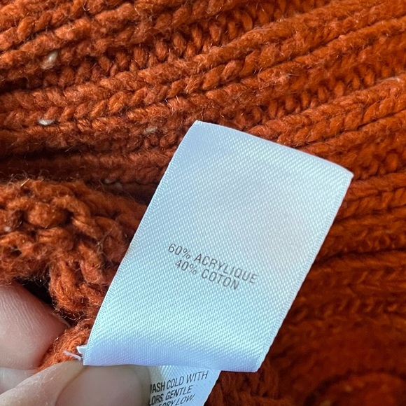 Cabela’s Hooded Sweater, Speckled Orange. Three Buttons. Women’s Sz Large - Picture 4 of 4